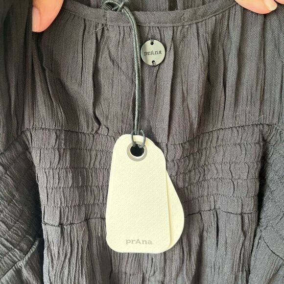 PrAna Fernie Wide Leg Jumpsuit sleeveless black gauze bohemian size M NWT - Picture 14 of 15